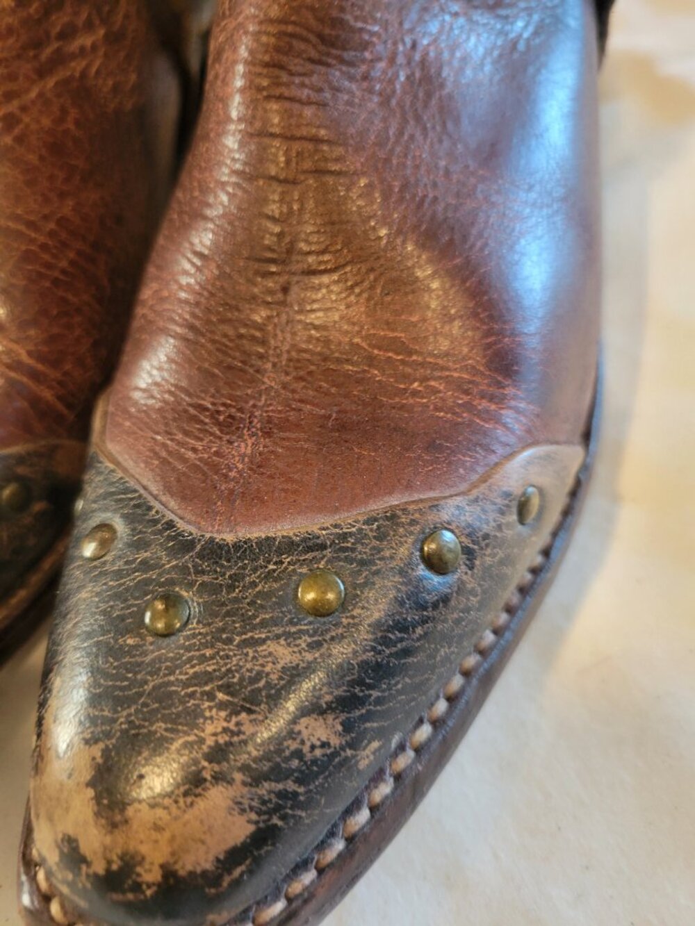 Bed|Stü Cisalpine Harness Boots Cobbler Series Distressed Leather Women's 7.5 - Picture 7 of 15